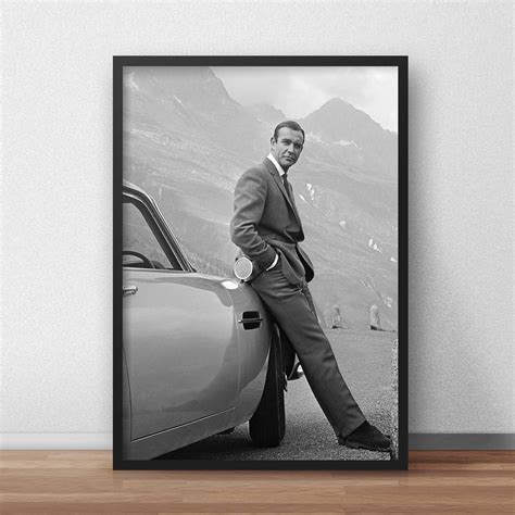 James Bond Print Art James Bond With Car James Bond Poster Etsy