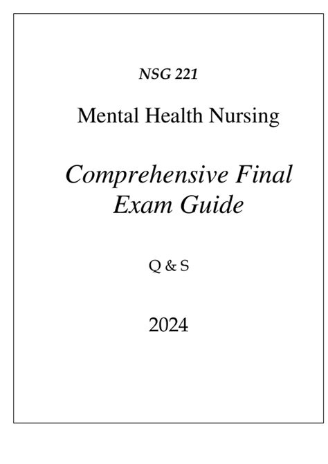 HU NSG 221 MENTAL HEALTH NURSING COMPREHENSIVE FINAL EXAM GUIDE Q S