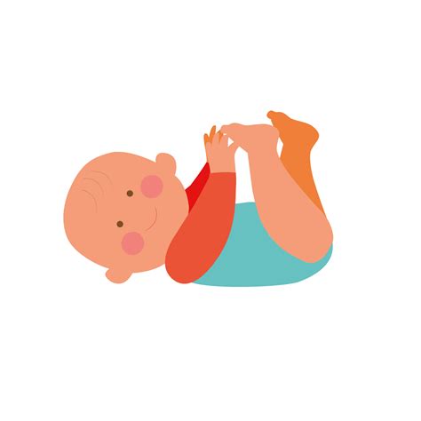 Cute Baby Lying On His Back He Is Moving Legs And Hands 44885928 Png