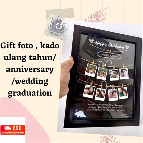 Jual Kado Ulang Tahun Gift Ultah Cetak Poto Plus Bingkai Kaca