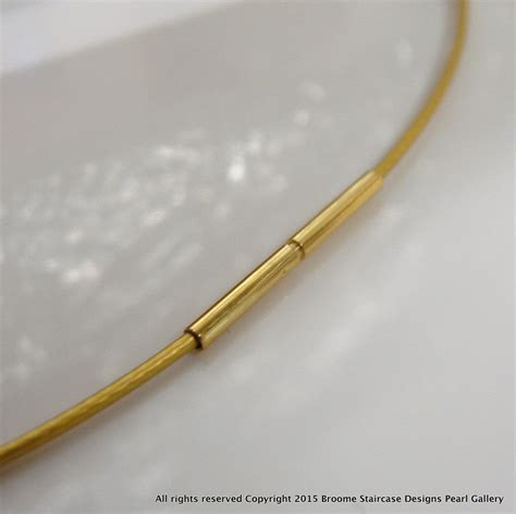 Gold Wire Necklace 1mm Single Strand