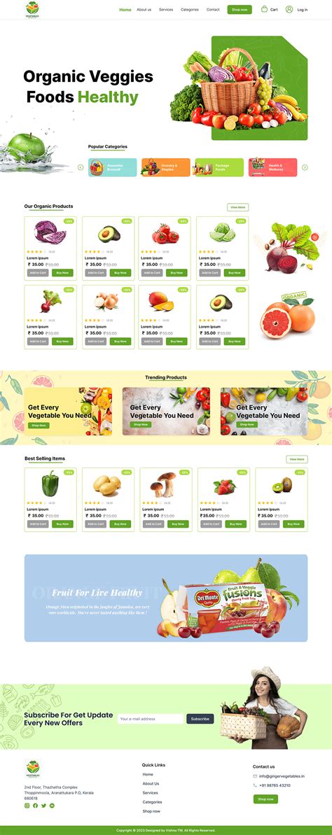 Vegetable Ecommerce Website Design Concept Behance