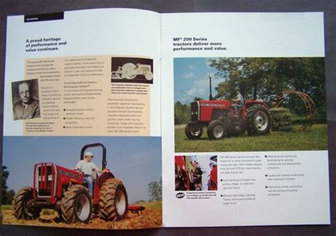 Massey Ferguson Mf 200 Series Tractors Dealer Sales Brochure 34 67 Hp Ebay