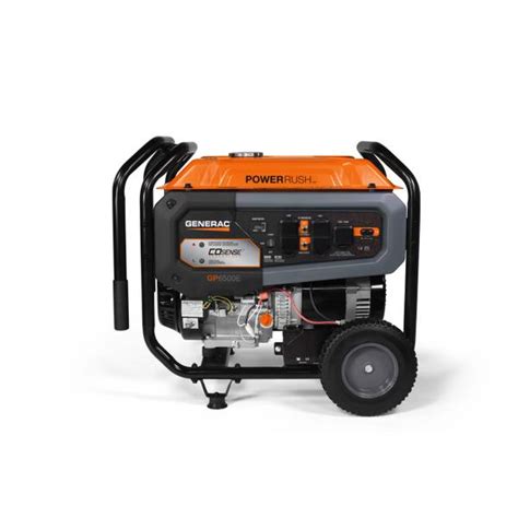 Generac Gp6500e 6500 Watt Electric Start Portable Generator With Cosense Technology G0077130