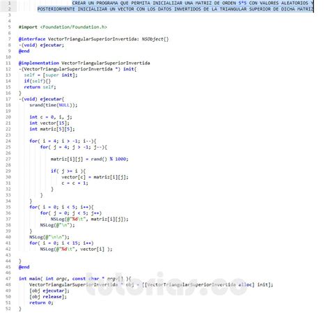 Poo Objective C Vector Triangular Superior Invertida Tutorias Co