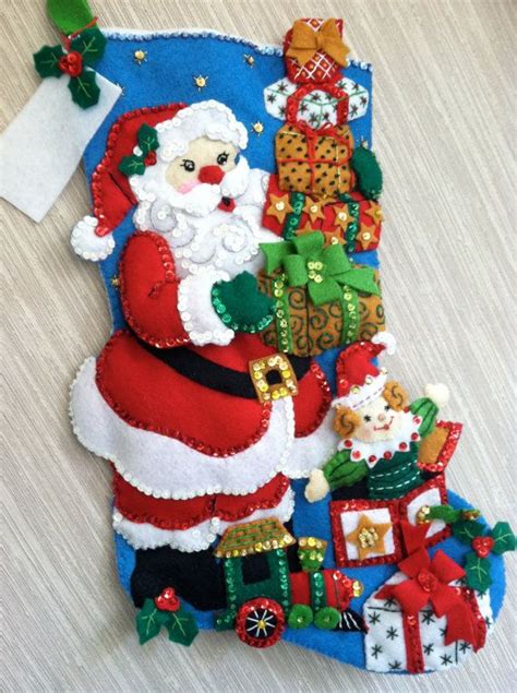 Gifts From Santa Completed Handmade Felt Christmas Stocking From