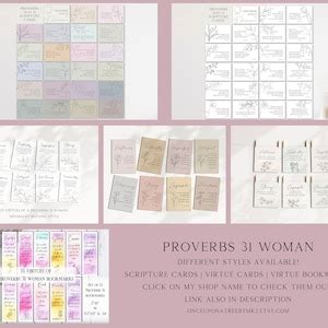 Attributes Of Proverbs Woman Bible Verse Printable Card Floral