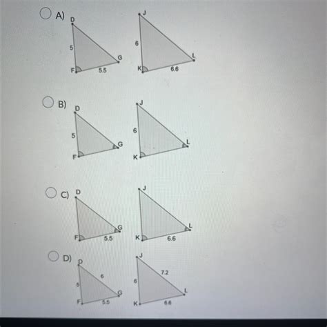 Which Of The Following Pairs Of Triangles Can Be Proven Similar Through