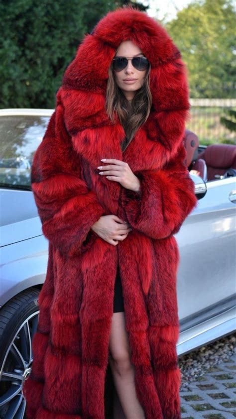 Pin On Women S Fashion Long Fur Coat Fur Coat Red Fur