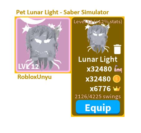 Beli Item Pet Lunar Light Saber Simulator Roblox Terlengkap Dan