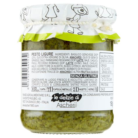 Le Delizie Di Ascheri Pesto Ligure Con Basilico Genovese Dop G