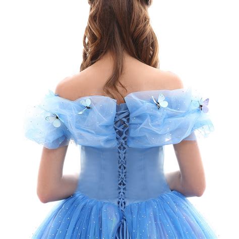 Womens Blue Princess Dress Cinderella Dress Adult Cosplay Party Dress