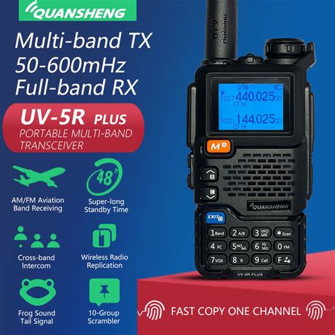 Quansheng Uv R Plus Walkie Talkie Uhf Vhf Dtmf Fm Scrambler Noaa Air