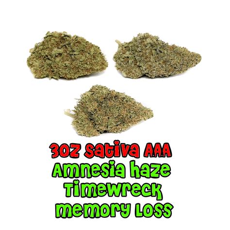 Buy 3 Oz Sativa Aaa Amnesia Haze Timewreck Memory Loss Strain