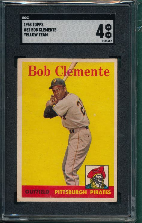 Lot Detail 1958 Topps 52 Bob Clemente Sgc 4 Yellow Team