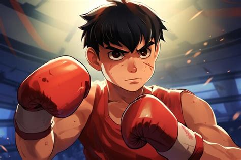 Premium Ai Image Anime Boxing Cartoon Neon