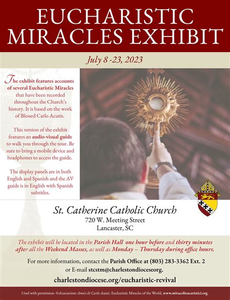 Eucharistic Miracles Traveling Exhibit South Carolina Catholic