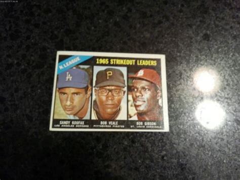 1966 Topps Baseball 1965 Strikeout Leaders Card Gibson Koufax Veale Ebay