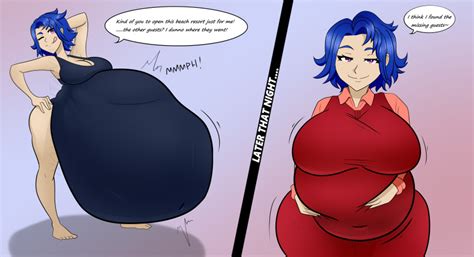 Rule 34 1girls After Vore Barefoot Bbw Bikini Blue Hair Breast