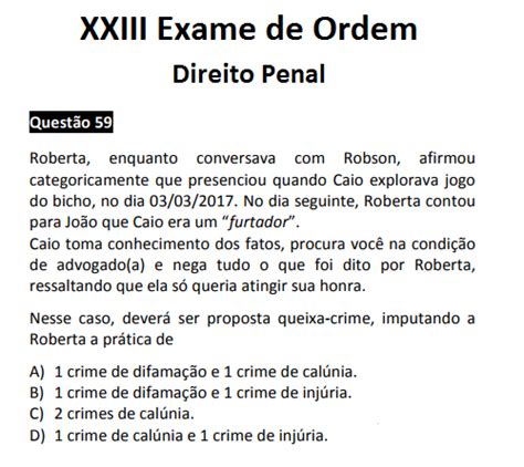 Oab Xxiii Recurso Para A Quest O De Direito Penal