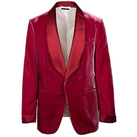 Tom Ford Red Velvet Shawl Lapel Shelton Cocktail Jacket Sz52r42r Rtl3980 For Sale At 1stdibs