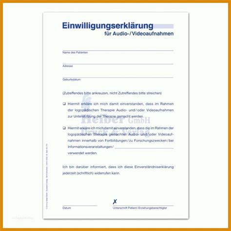 Unglaublich Einwilligungserklärung Audio Videoaufnahmen Praxisor 953107