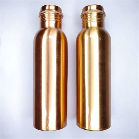 Golden Polished Liter Copper Water Bottle Screw Cap At Rs Piece