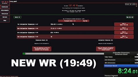 Official Wr Antimatter Dimensions Dimension Boost Speedrun