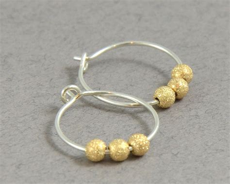 Gold And Silver Hoop Earrings Classic Small By Gioiellijewelry