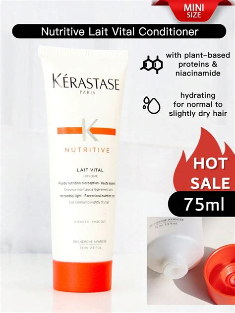 Kérastase Mini Nutritive Lait Vital Conditioner 75ml Hydrating Conditioner For Dry Hair Adds