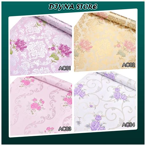 Wallpaper Pvc Cm X M Wallpaper Murah Kertas Dinding Corak Bunga