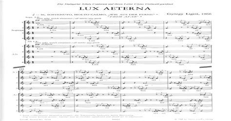 Ligeti Lux Aeterna Full Score