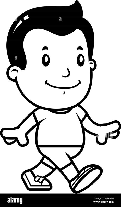 Boy Walking Clipart Black And White