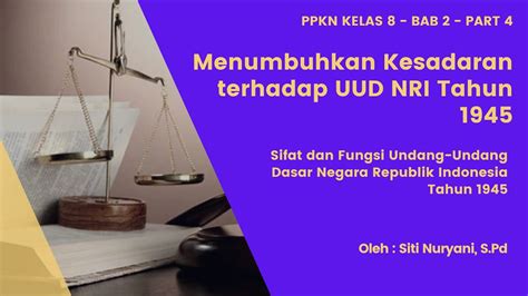 PPKn Kelas 8 Sifat Dan Fungsi UUD NRI Tahun 1945 YouTube