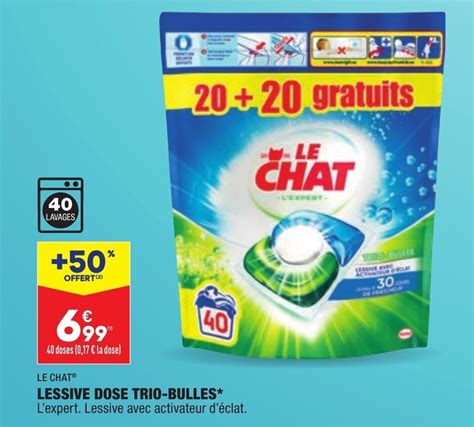 Promo Lessive Dose Trio Bulles Le Chat Chez Aldi