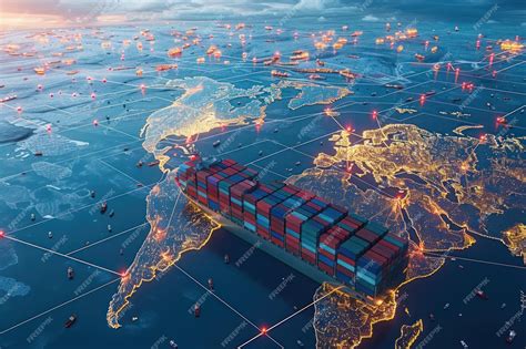 Premium Photo A Dynamic Image Representing Global Shipping Routes
