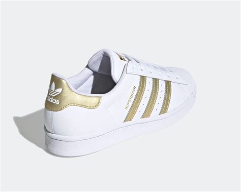 Adidas Wmns Superstar Cloud White Gold Metallic Shoes Fx Febbuy