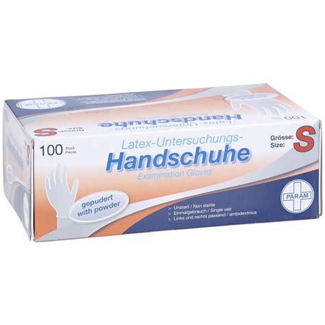 PARAM Einmalhandschuhe Latex Größe S gepudert 100 St Shop Apotheke