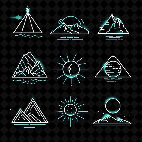 Premium PSD A Set Of Logos For A Mountain And Sun