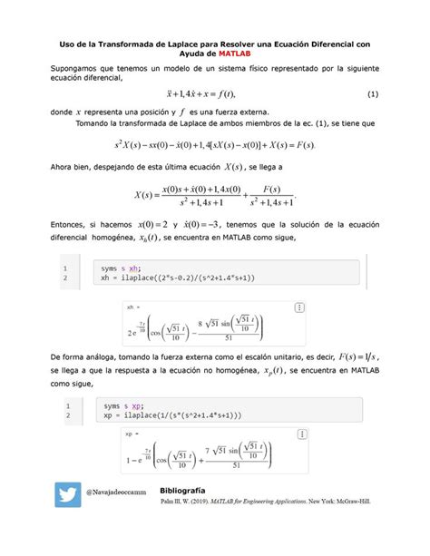 C Mo Usar La Transformada De Laplace Inversa Para Resolver Una Ecuaci N