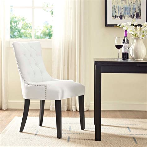 Regent Tufted Faux Leather Dining Chair English Elm