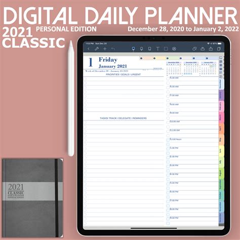 Classic Digital Daily Planner Personal Edition Gray