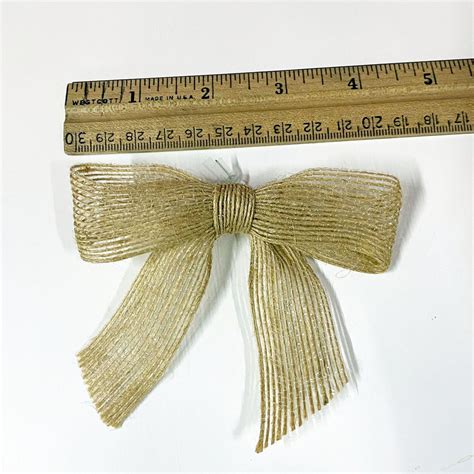 Burlap Jute Pre Tied Bows 7 8 Inch Wide 4 Inch Bows 96 Piece Etsy