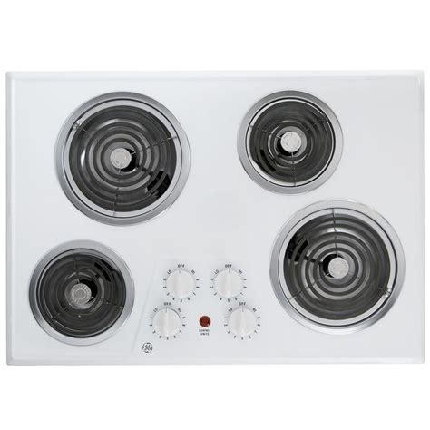 GE 30 in. Coil Electric Cooktop in White with 4 Elements-JP328WKWW ...