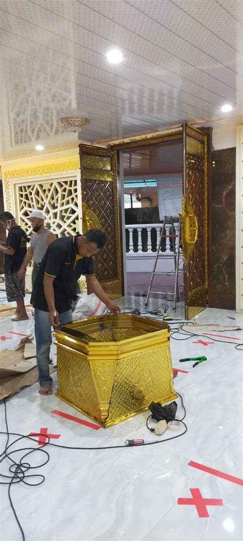 Sabuk Mahkota Tiang Masjid Nabawi Bahan Kuningan Mm