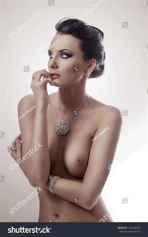 Luxuriant Nude Woman Topless Brown Hair Stock Photo Shutterstock