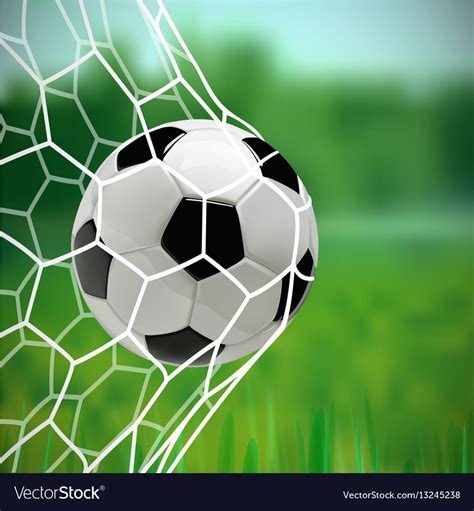 Soccer Or Football Ball On Green Background Vector Image