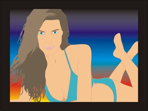 Beautiful Brunette Nude Woman Laying Over 4 Royalty Free Licensable Stock Vectors Vector Art