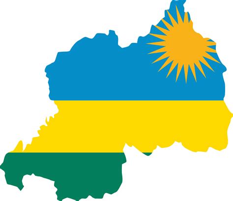 Rwanda Map City Color Of Country Flag 12096523 PNG