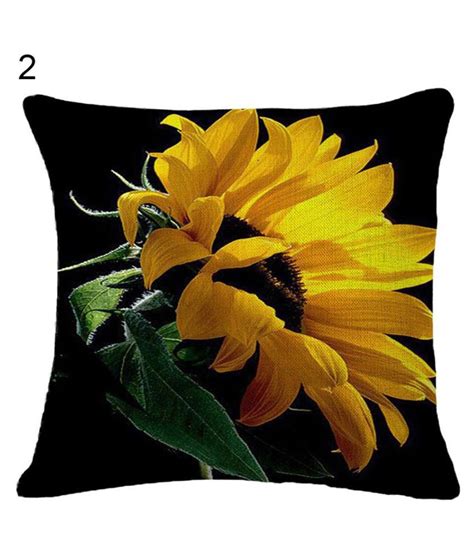 Beautiful Sunflower Linen Square Pillow Case Sofa Cushion Cover Home